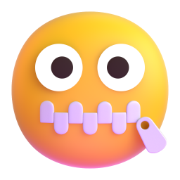 zipper-mouth face β Fluent 3D